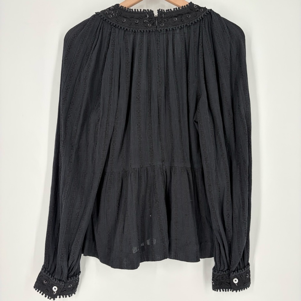 Sea New York Charlotte Embroidery Long Sleeve Black Beaded Top - Picture 14 of 16